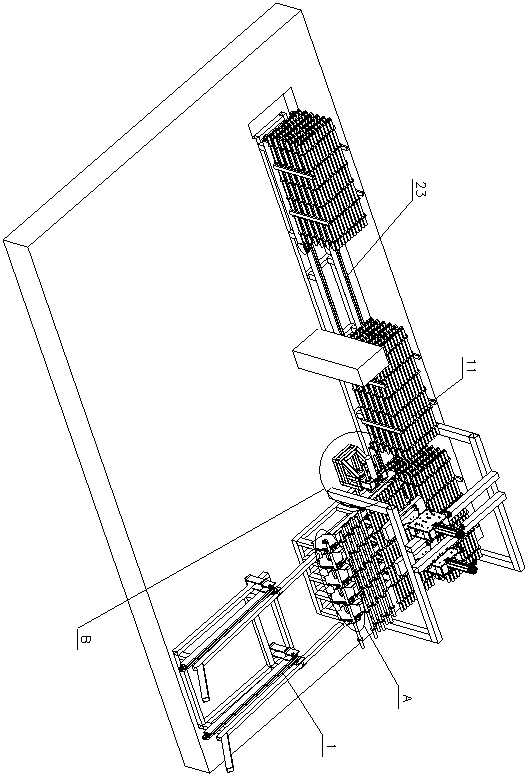 Stacking machine for vertical rod of galvanized plate buckle scaffold