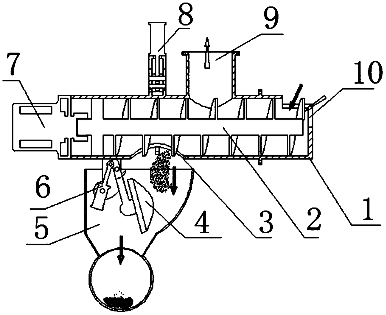 Ash residue discharging device for acrylic cracking furnace