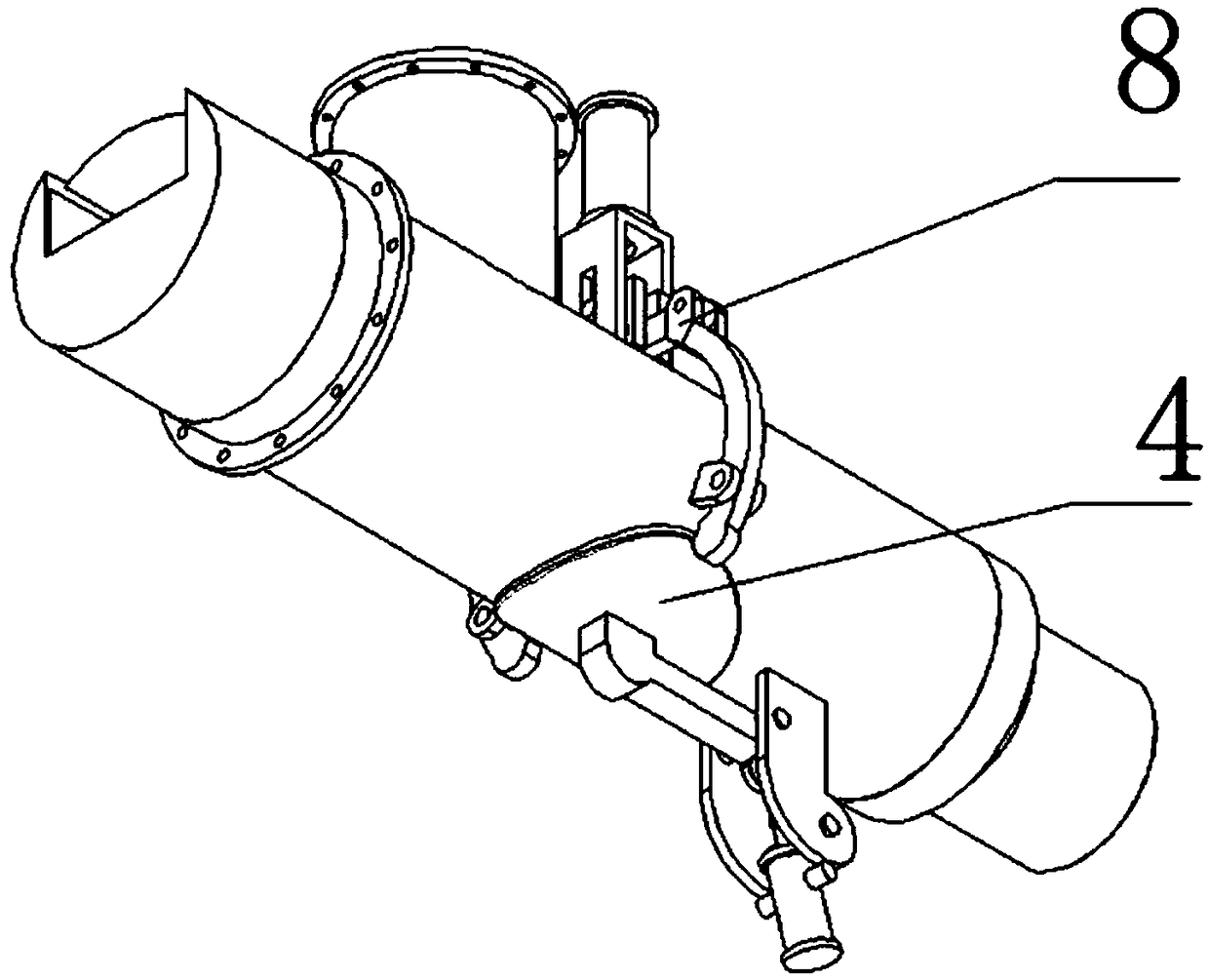 Ash residue discharging device for acrylic cracking furnace