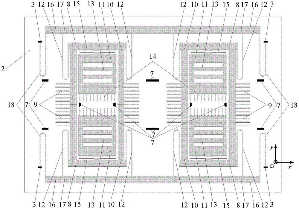 Indirectly-connected micromechanical gyroscope with tuning fork vibration