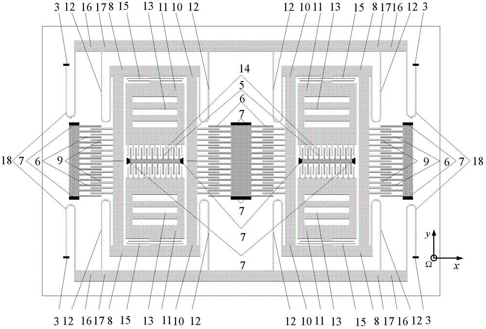 Indirectly-connected micromechanical gyroscope with tuning fork vibration