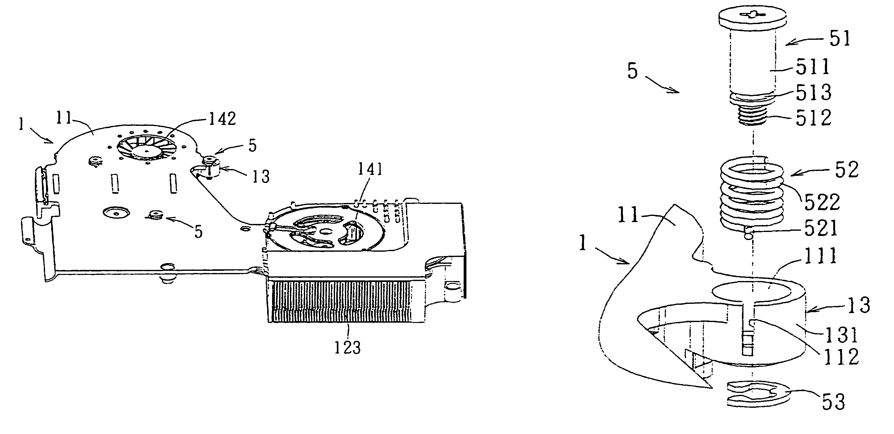 Means for securing a cooling device