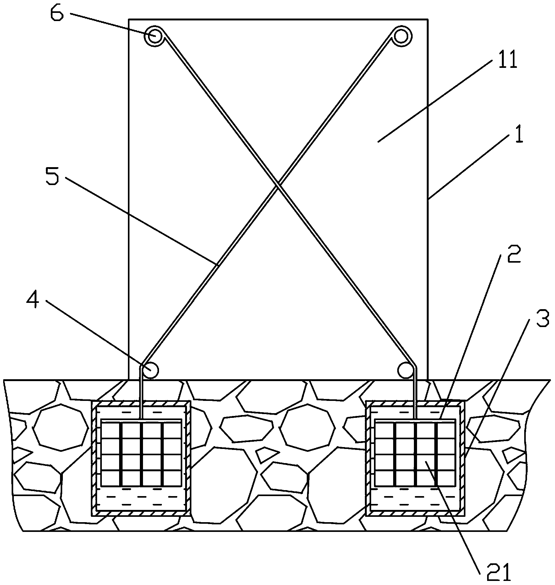 Water damping shock absorption device used for building