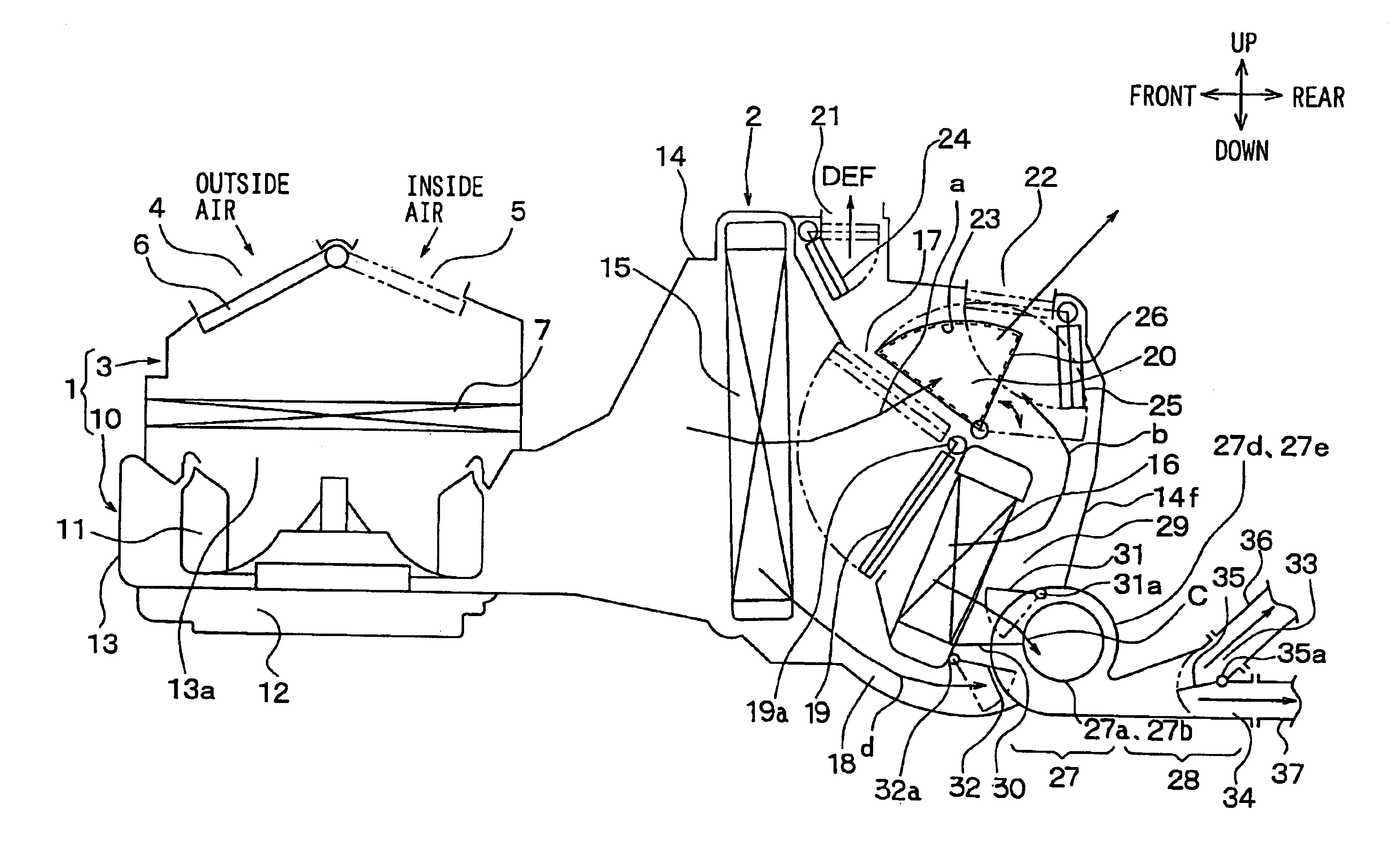 Vehicle air conditioner with automatic control of main blower and sub-blower