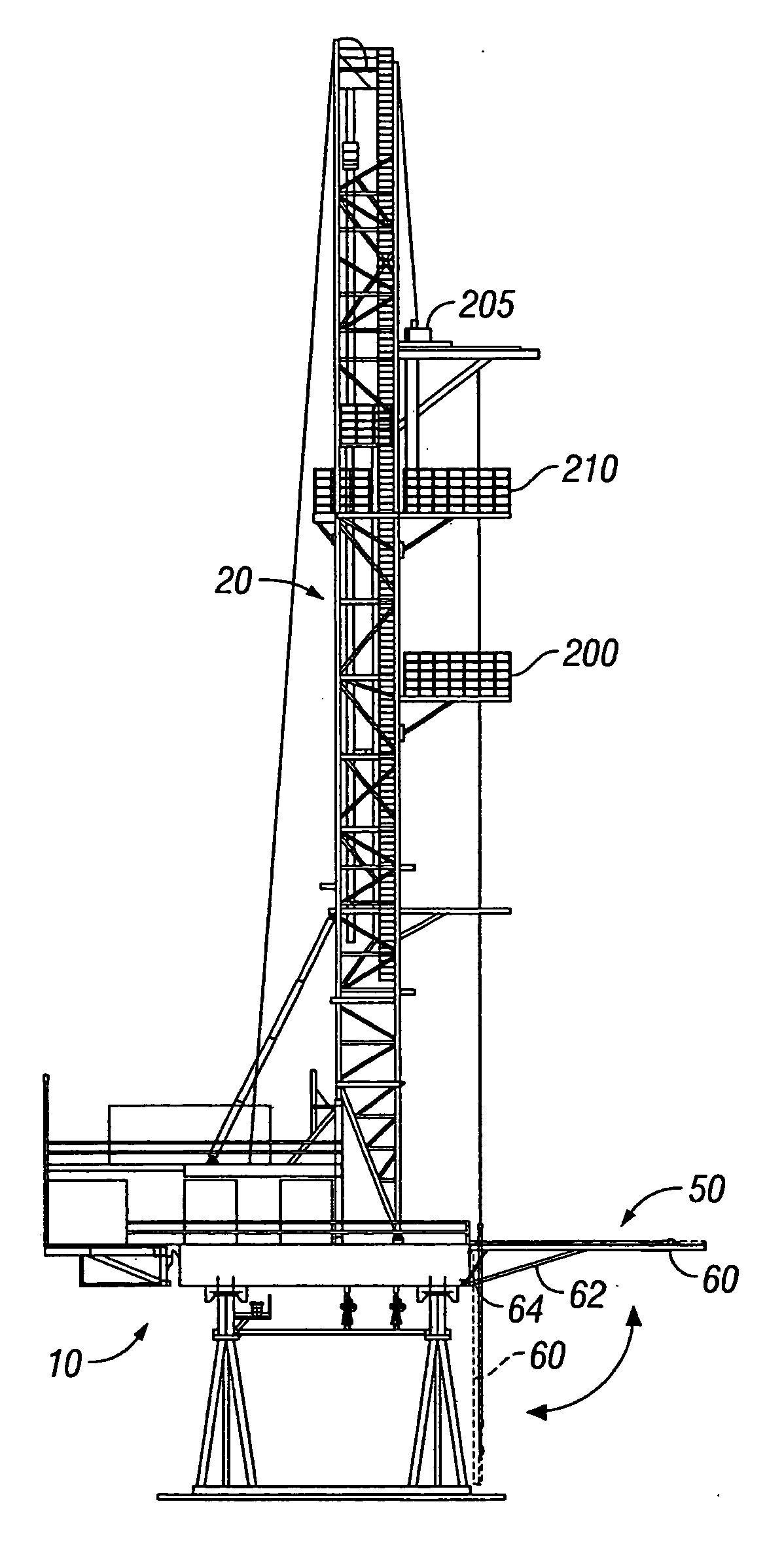 Pivoting pipe handler for off-line make up of drill pipe joints