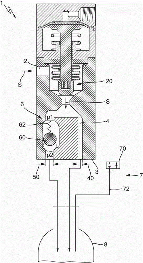 Device and method for introducing a gas in a container to be filled