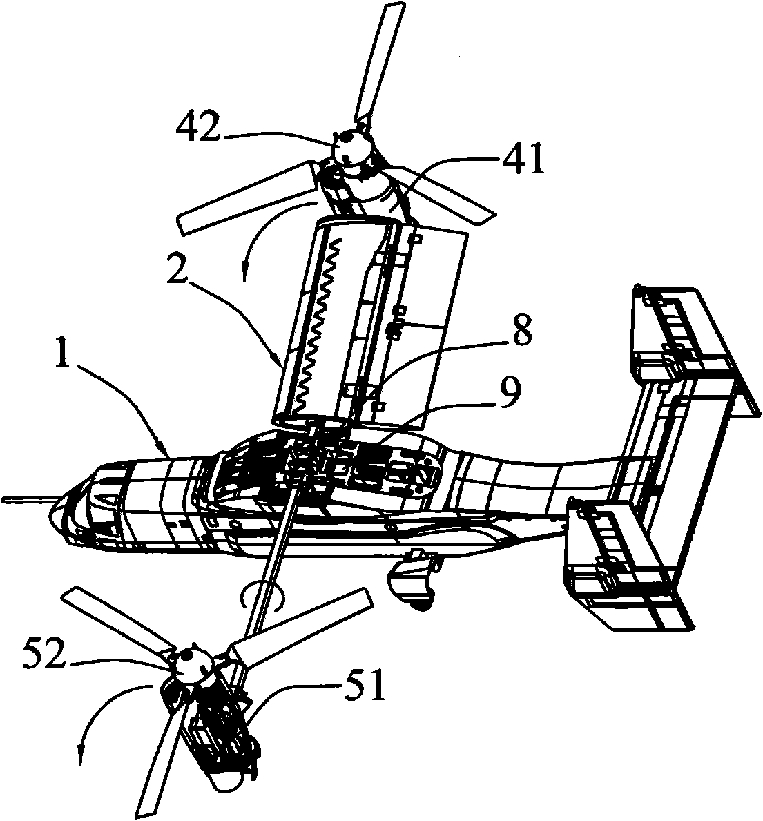 Model airplane with vertical takeoff and landing