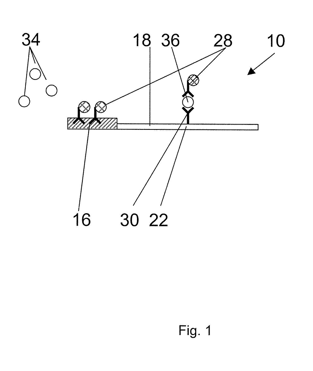 Detection test assembly for detecting the presence of a substance in a sample