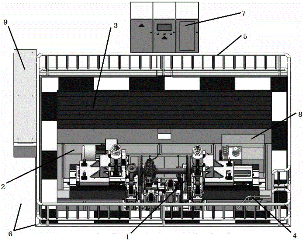 Wheel set loading running-in test bench