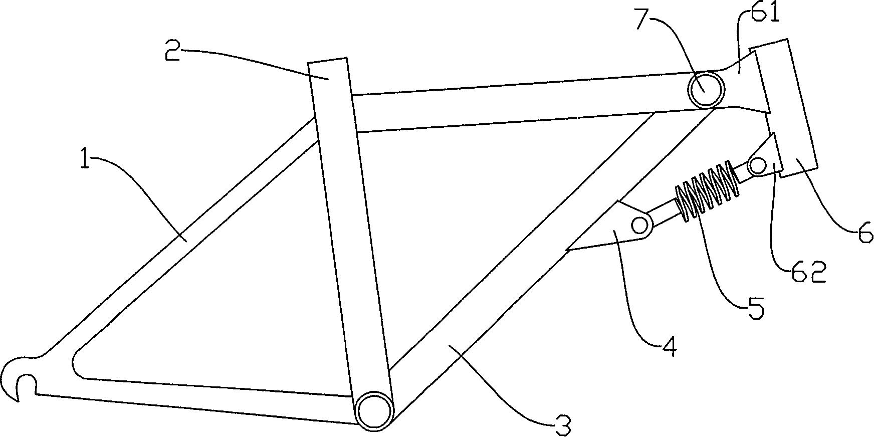 Buffering bicycle frame