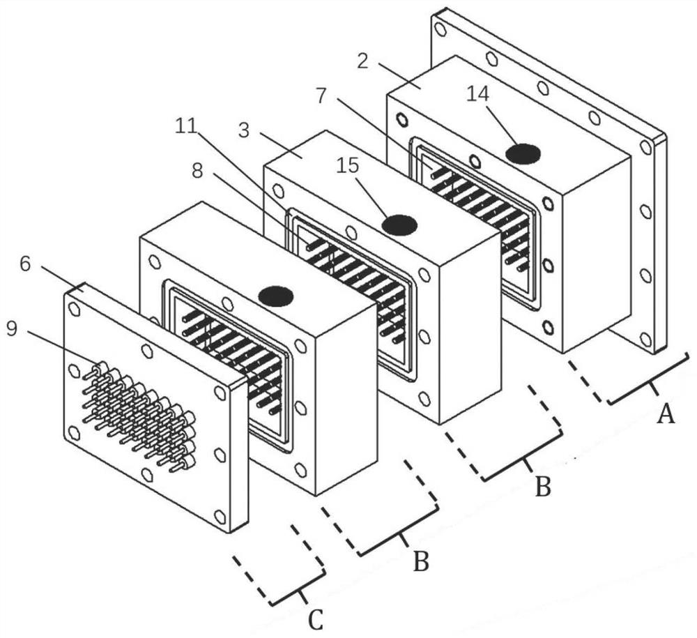 Modularized multi-cable via hole insulation sealing structure based on pressure compensation