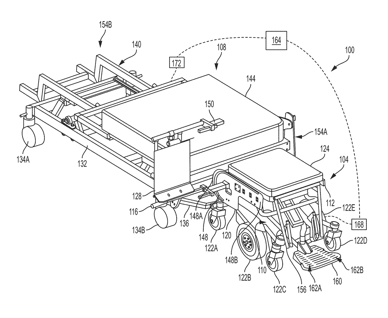 Systems and methods for powered wheelchair personal transfer