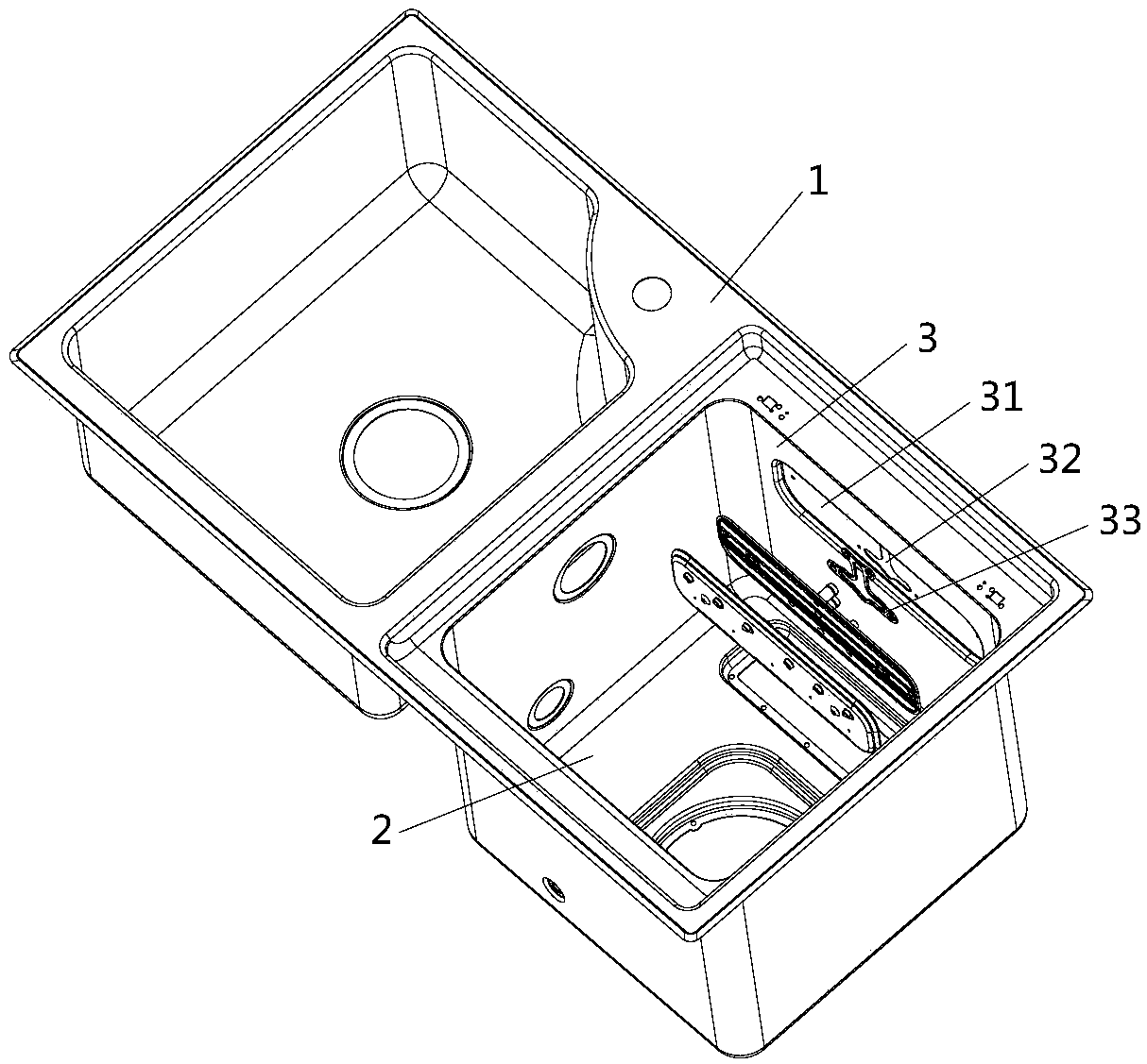 Spraying system for sink dishwasher and sink dishwasher with spraying system