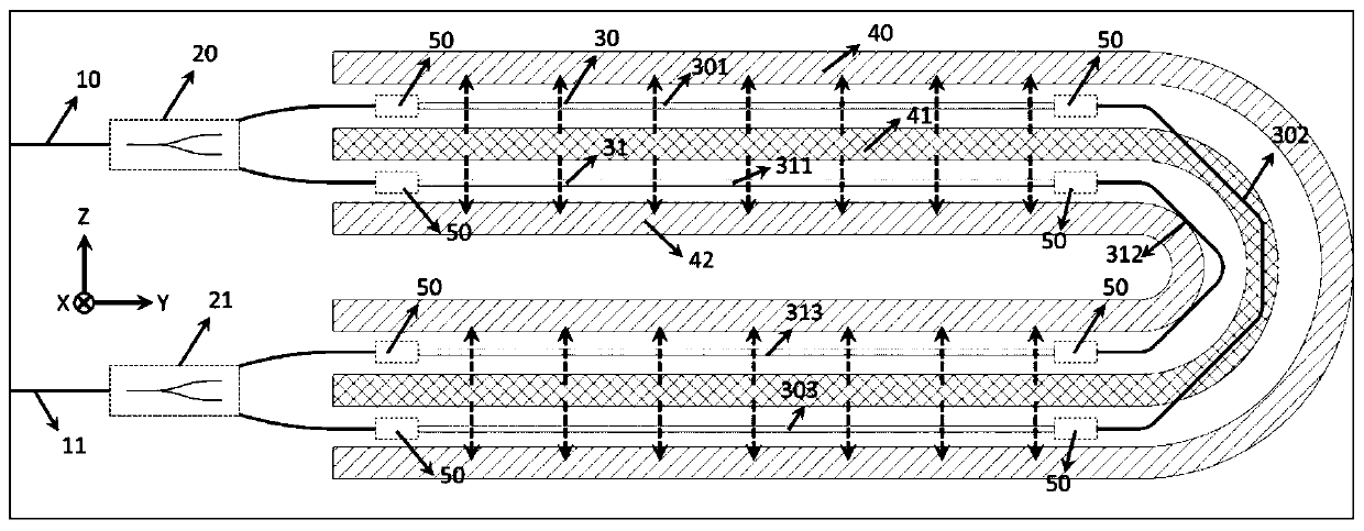 Folding silicon-lithium niobate hybrid integrated electro-optic modulator and preparation method thereof