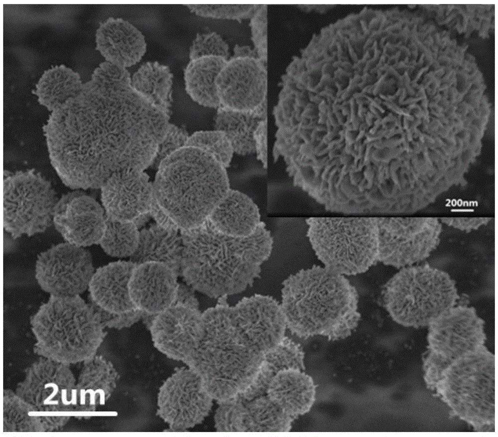 Nano mesoporous microspherical Bi5O7I photocatalyst and hydrothermal-thermal decomposition preparation method thereof