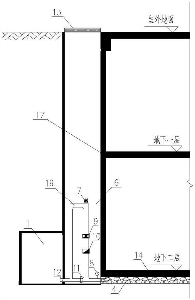 Self-flowing drainage pressure-limiting anti-floating structure and construction method