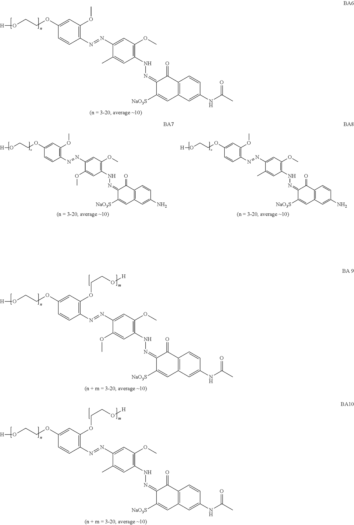 Bis-azo colorants for use as bluing agents