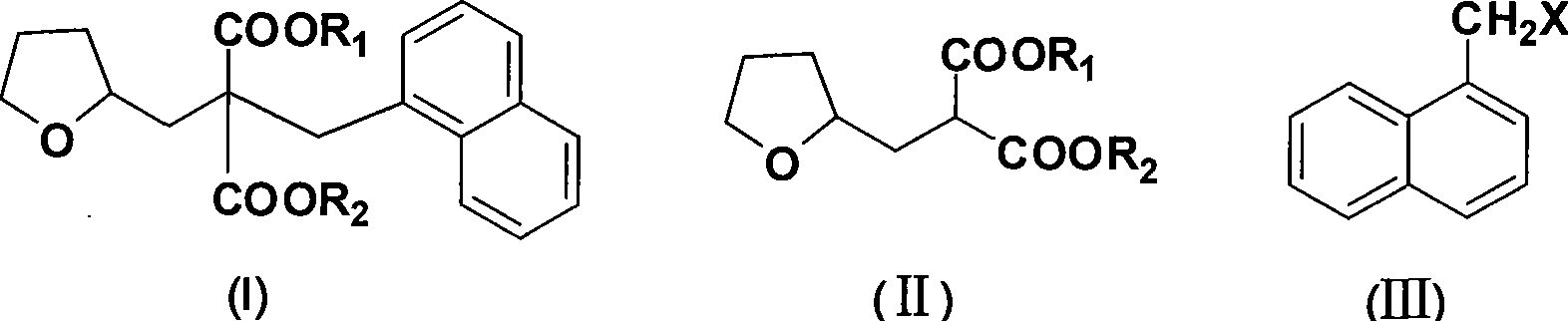 Synthetic method of diethyl naphthylmethyl-tetrahydrofurfurylmalonate