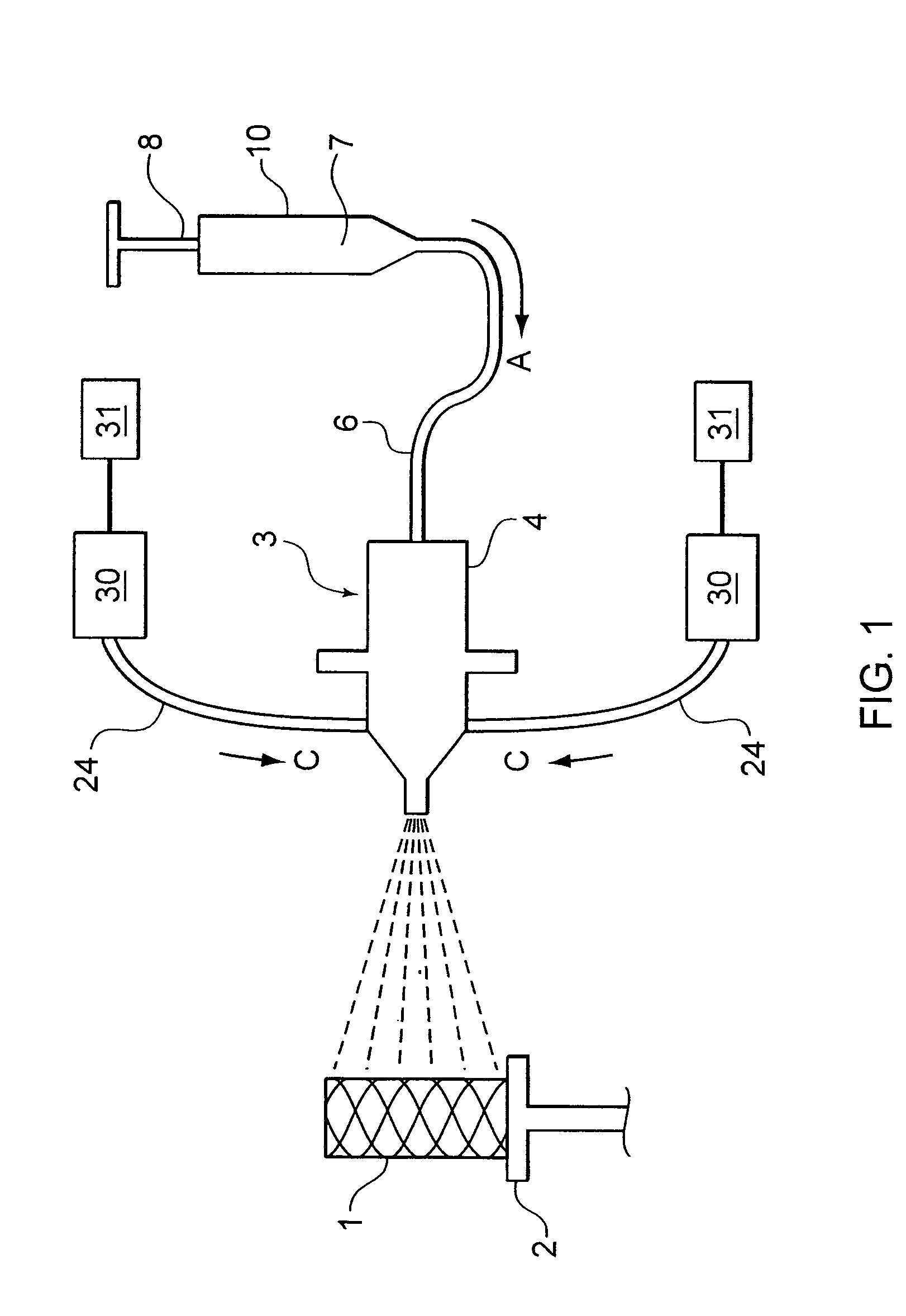 Method for fine bore orifice spray coating of medical devices and pre-filming atomization