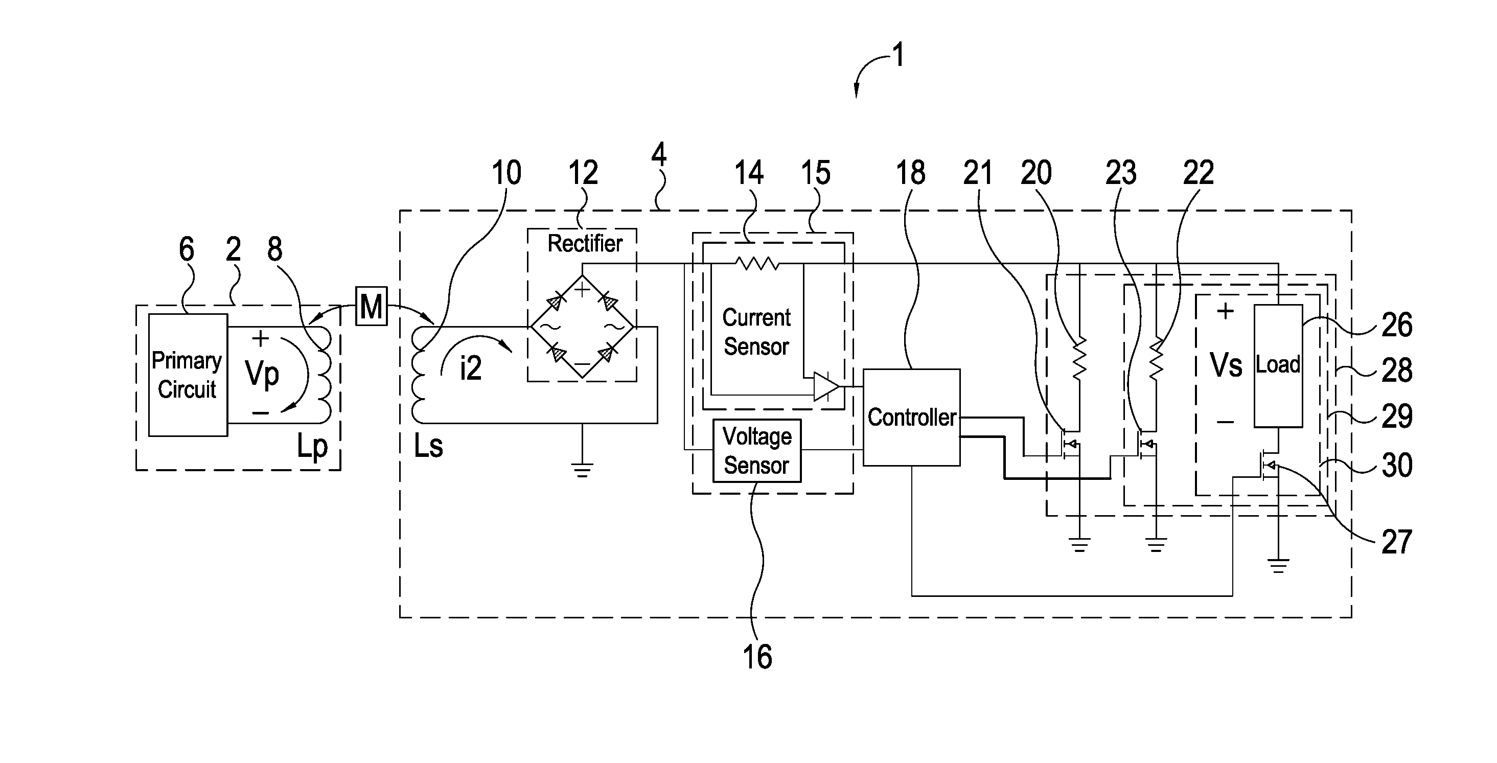 Communication across an inductive link with a dynamic load