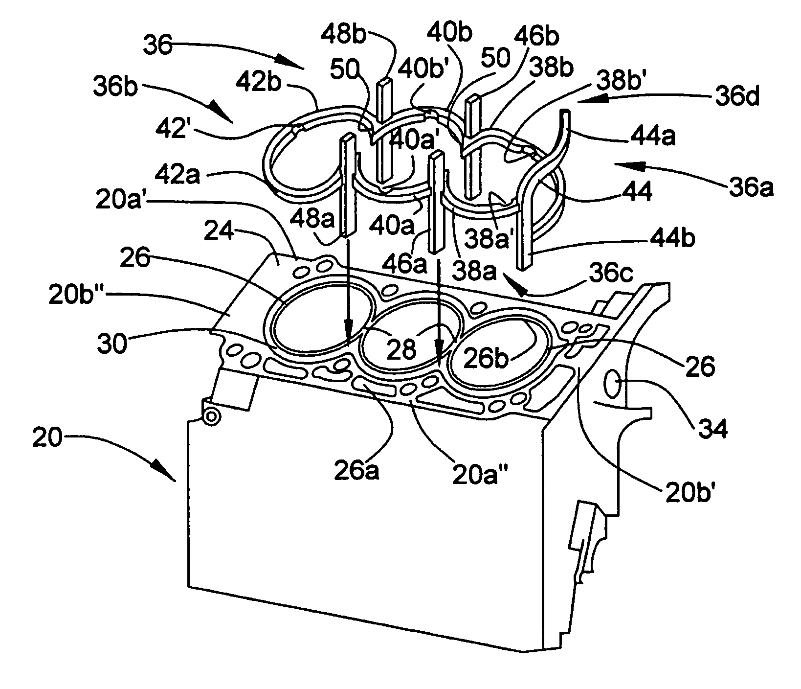 Cylinder block cooling arrangement for multi-cylinder internal combustion engine