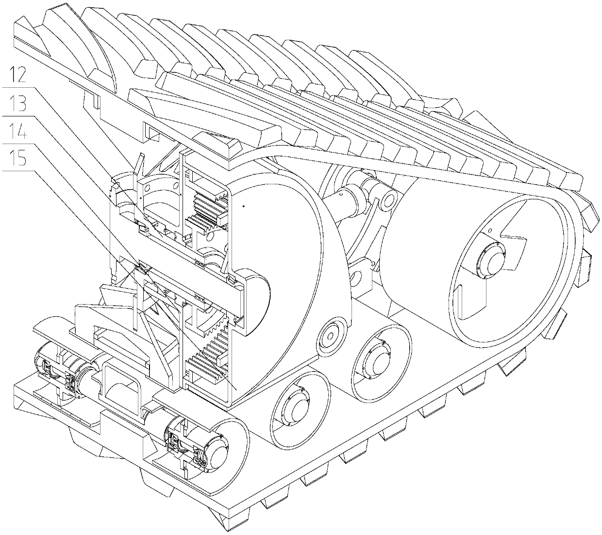 Walking system provided with built-in planet accelerating mechanism and harvester