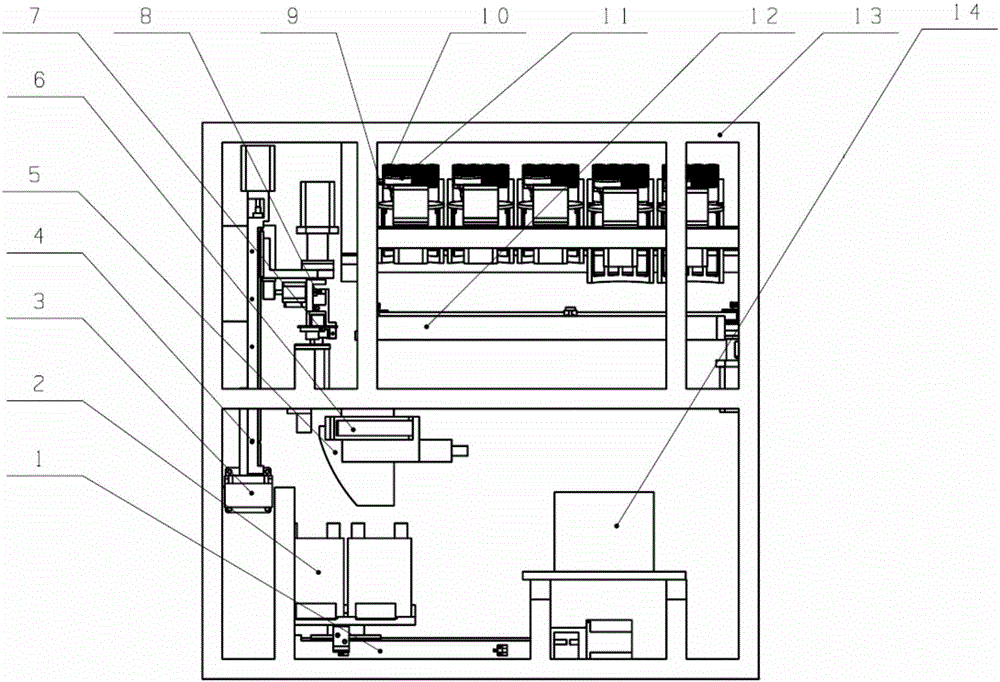 Automatic test tube code spraying device