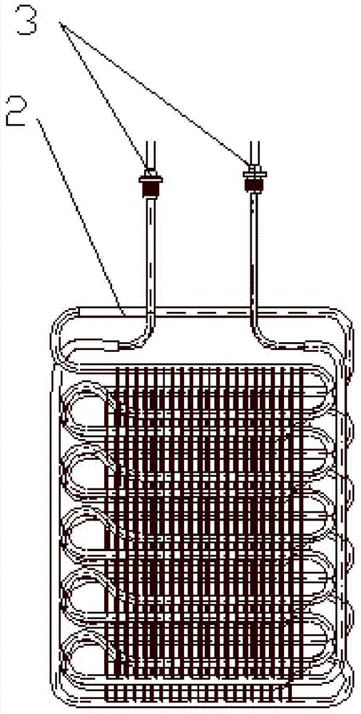 Wire tube evaporator assembly and refrigerator in a tank