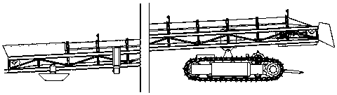 Open-air slope coal mining and transporting device and working face rapid transferring method thereof