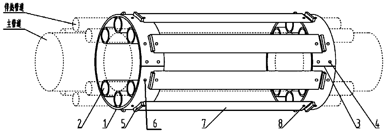 A heat tracing pipeline efficiency-enhancing installation device