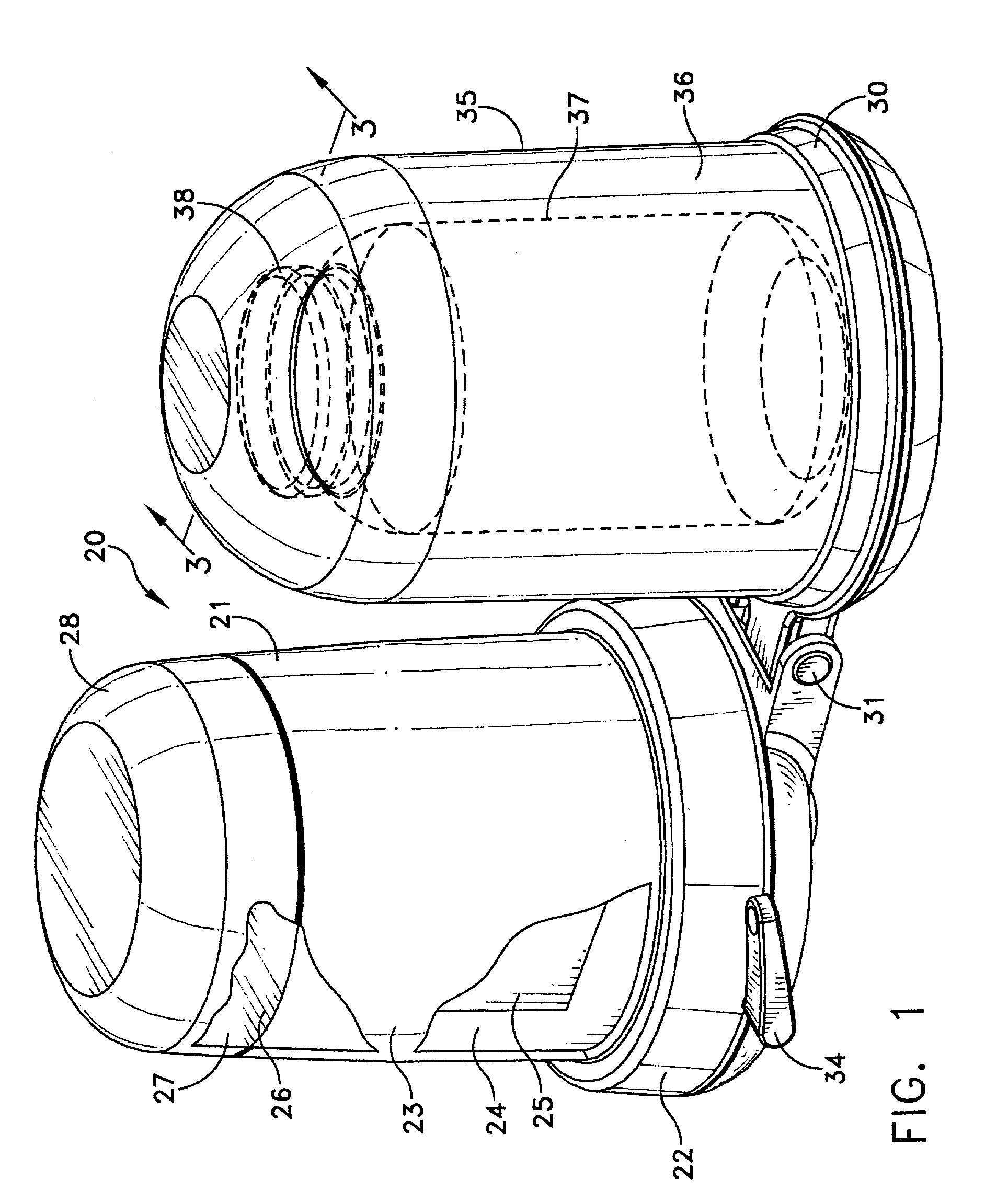 Appliance for storing articles in an evacuated container