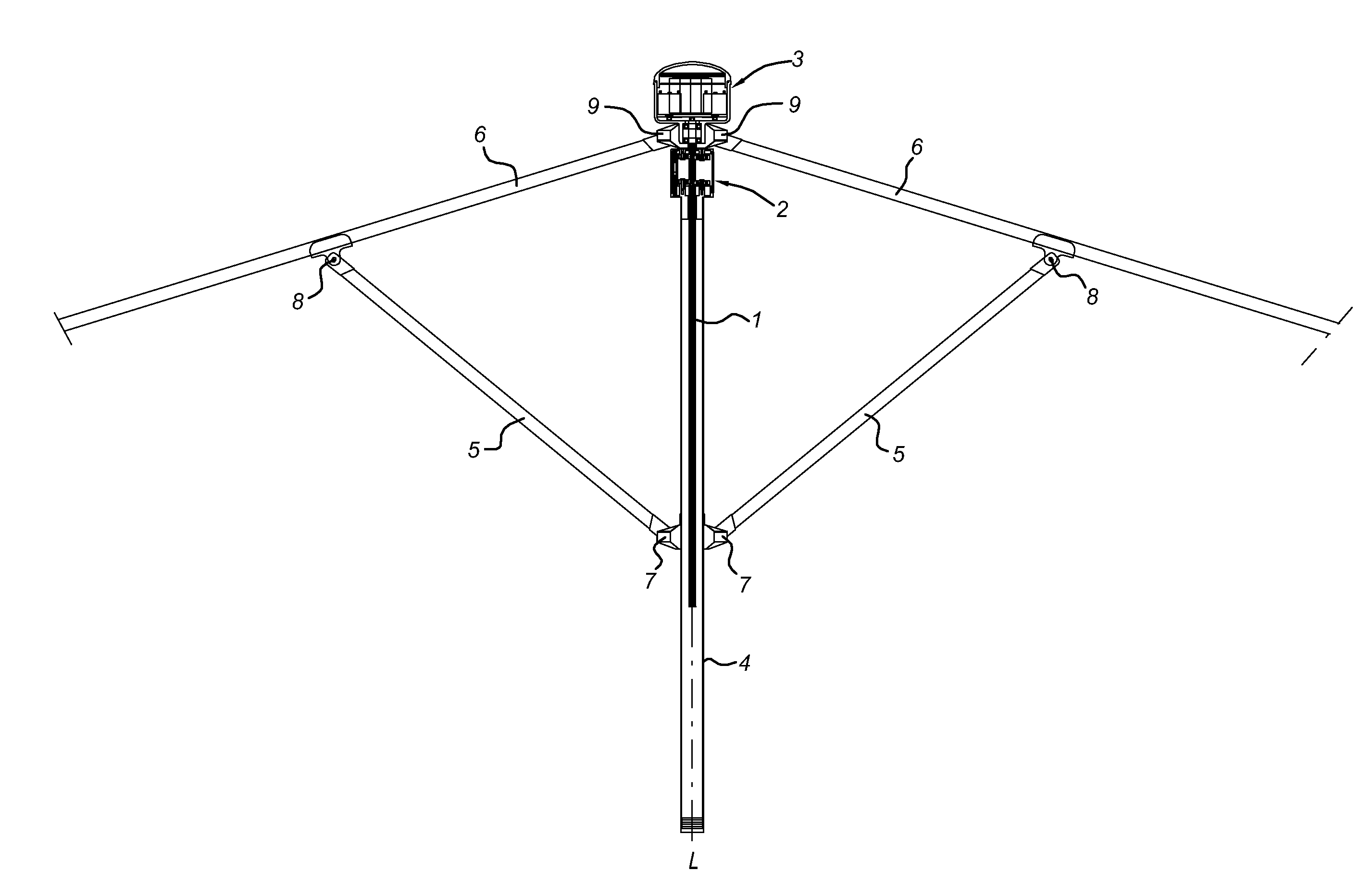 Assembly of a spindle and guide therefor