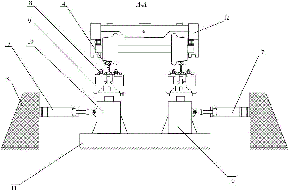 Geometric unevenness dynamic characteristic testing table of railway track