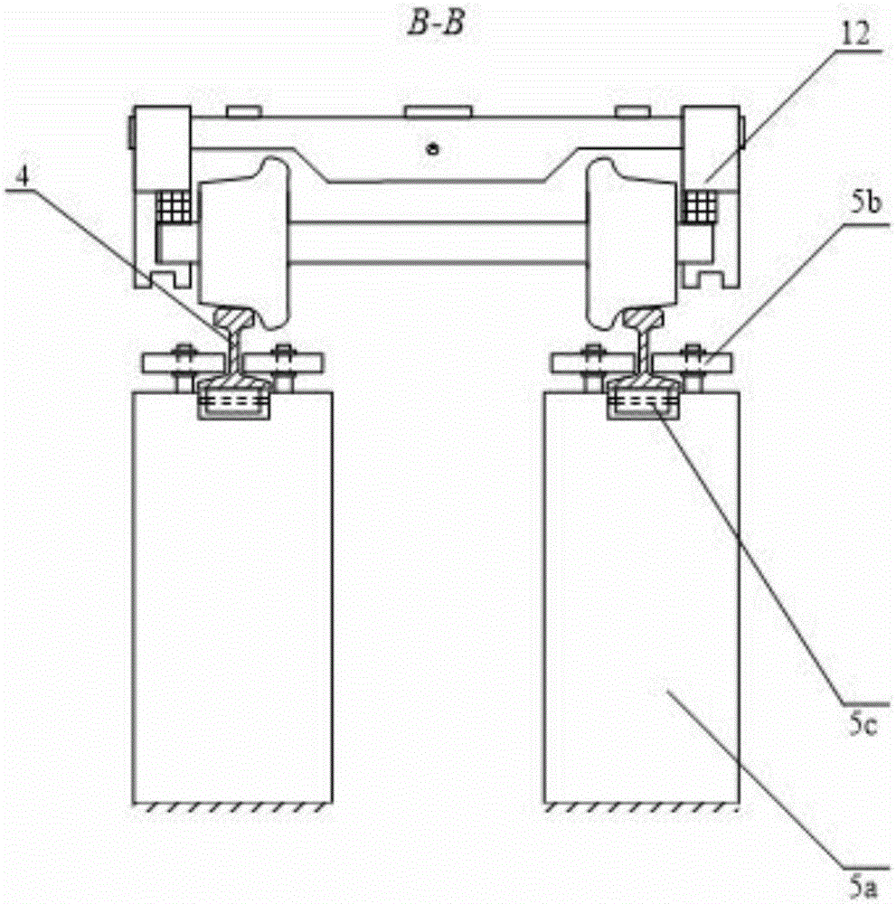 Geometric unevenness dynamic characteristic testing table of railway track