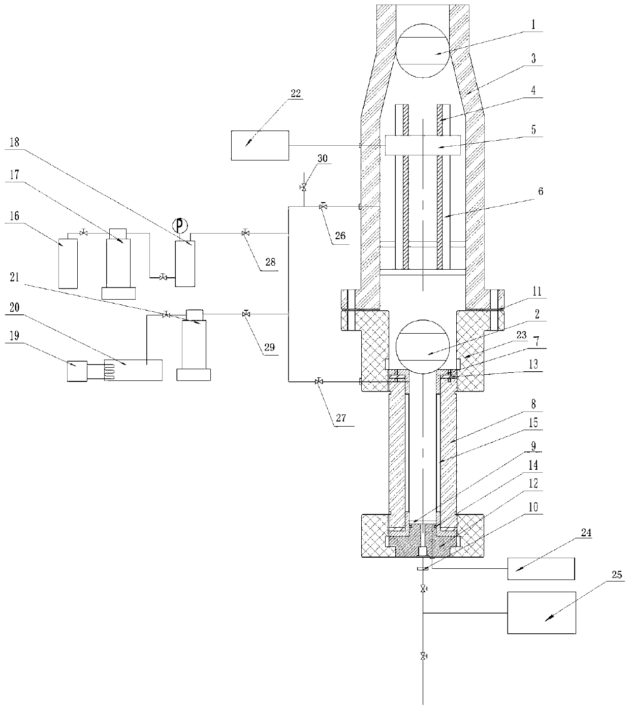 Submarine natural gas hydrate core in-situ pressure-holding ct reactor device