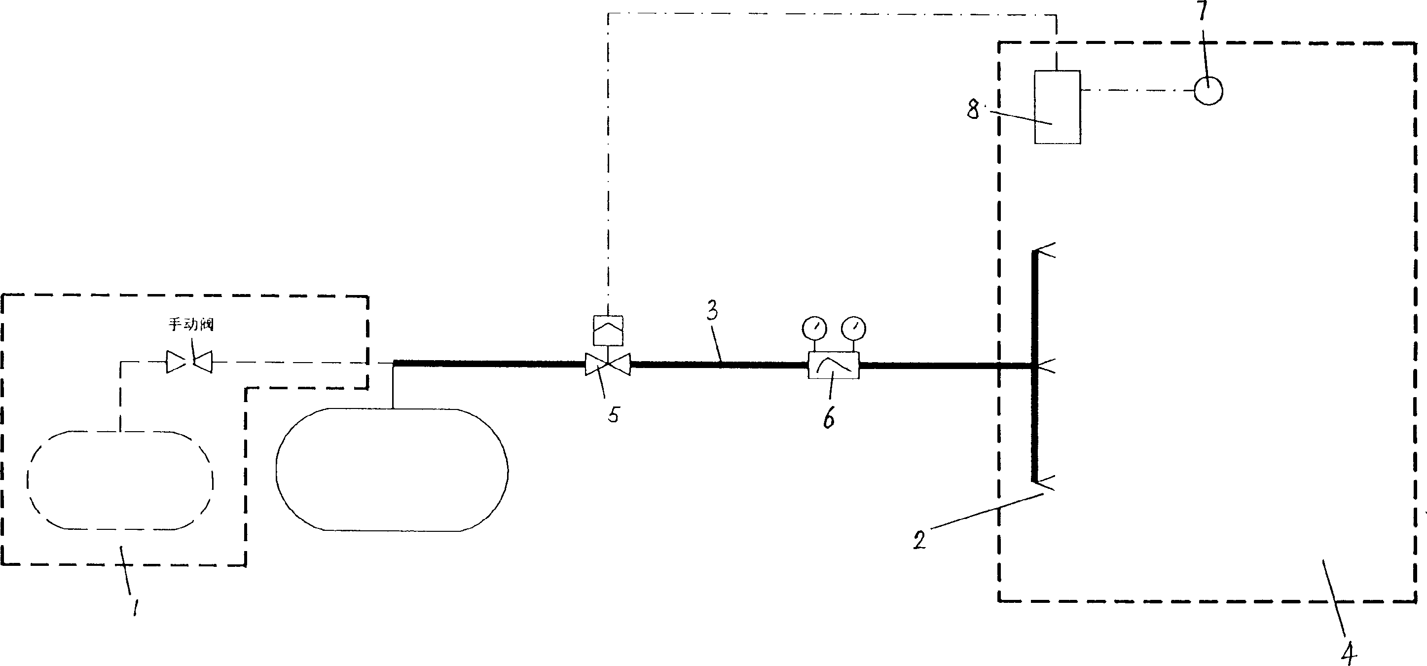 Fireproof nitrogen supplying system for supporting human breath