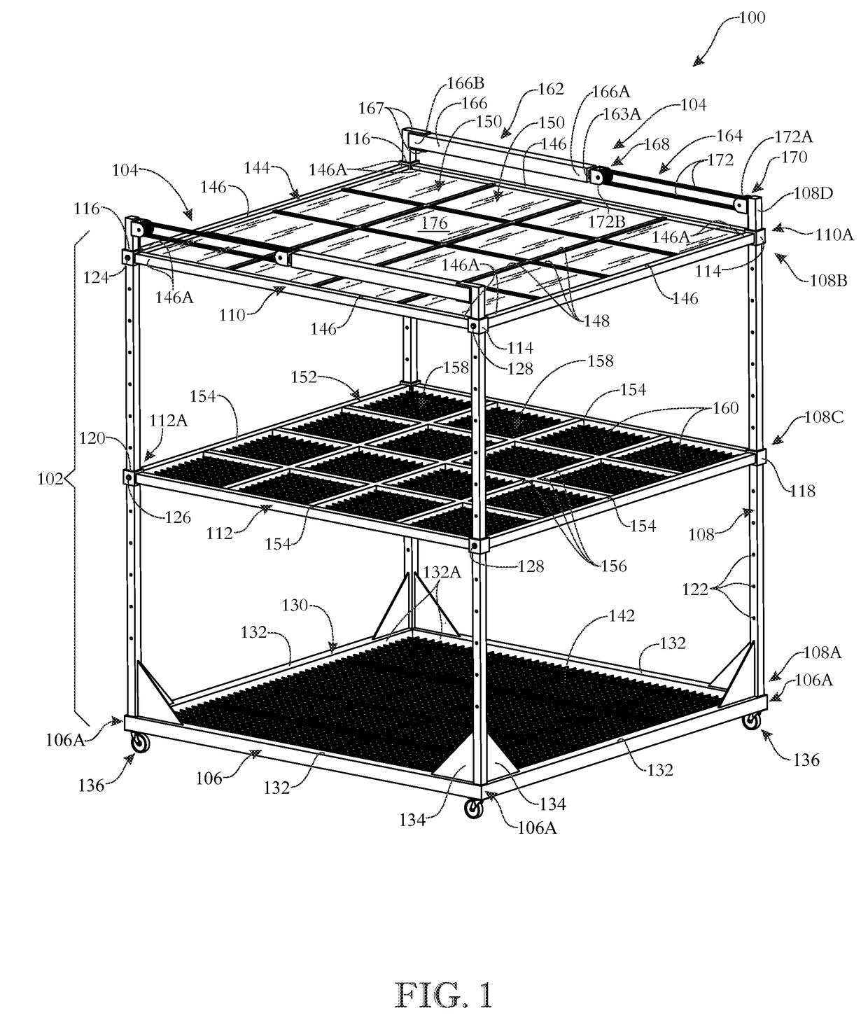 Plant growing heavy weight bearing support assembly and apparatus