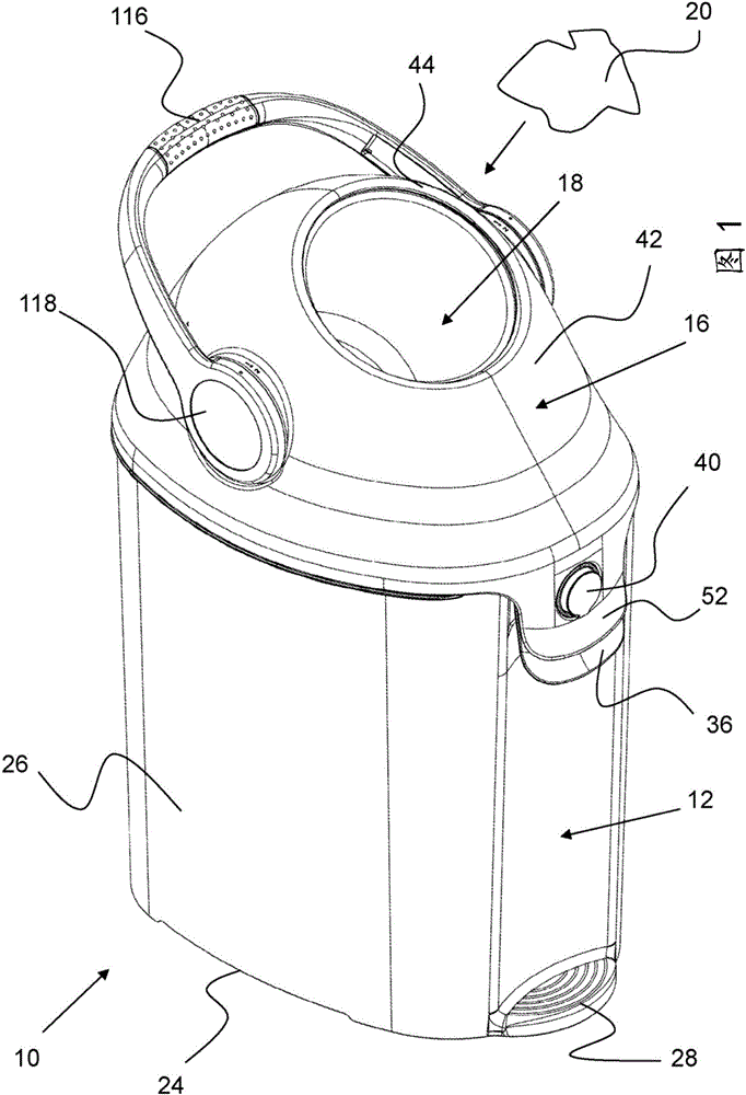 Waste device for refuse, particularly for diapers