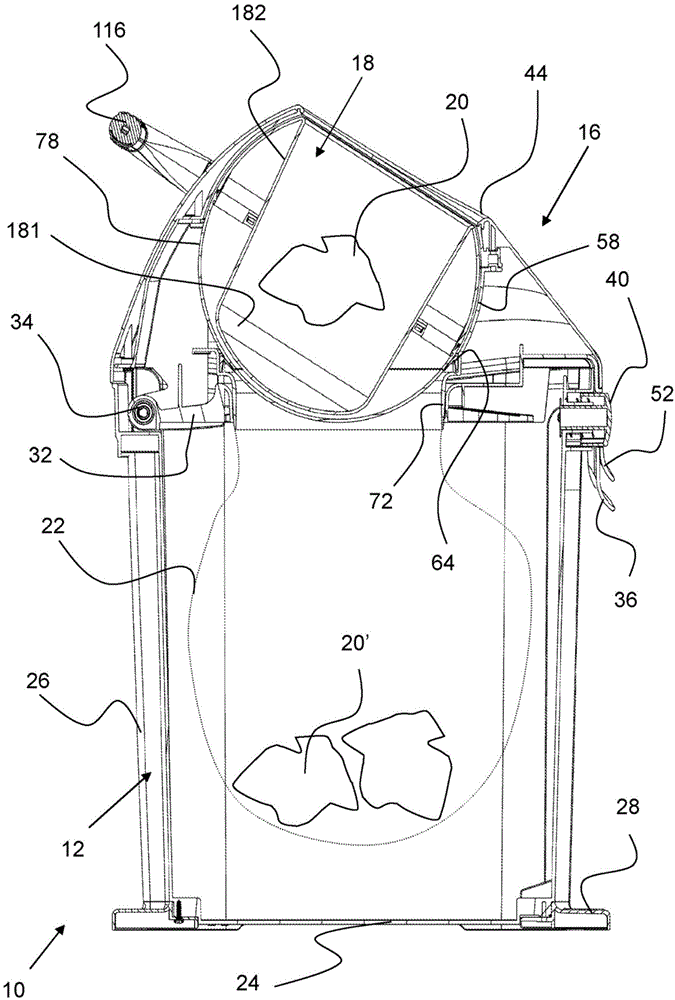 Waste device for refuse, particularly for diapers