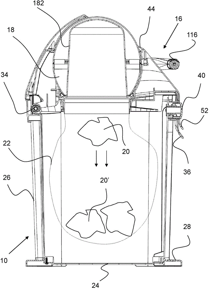 Waste device for refuse, particularly for diapers