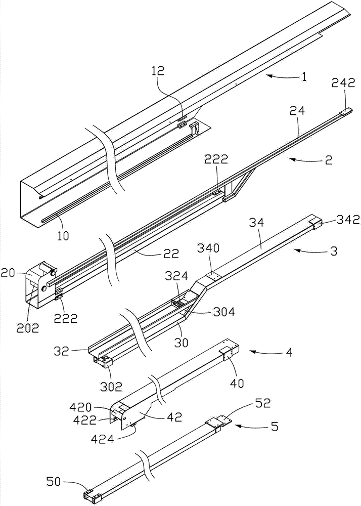 Telescopic pipeline conveying device and high-altitude operation equipment having same