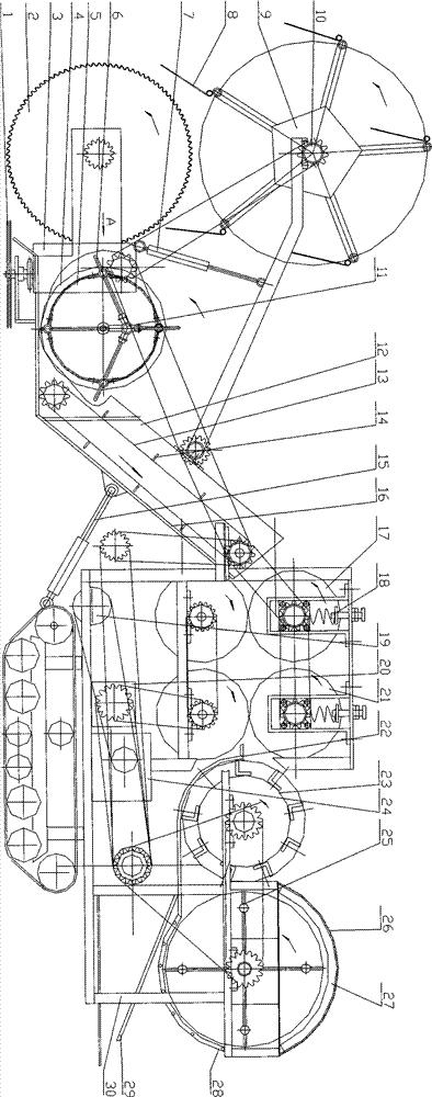 Method for ananas leaf harvesting and fiber extracting by adoption of combined harvester