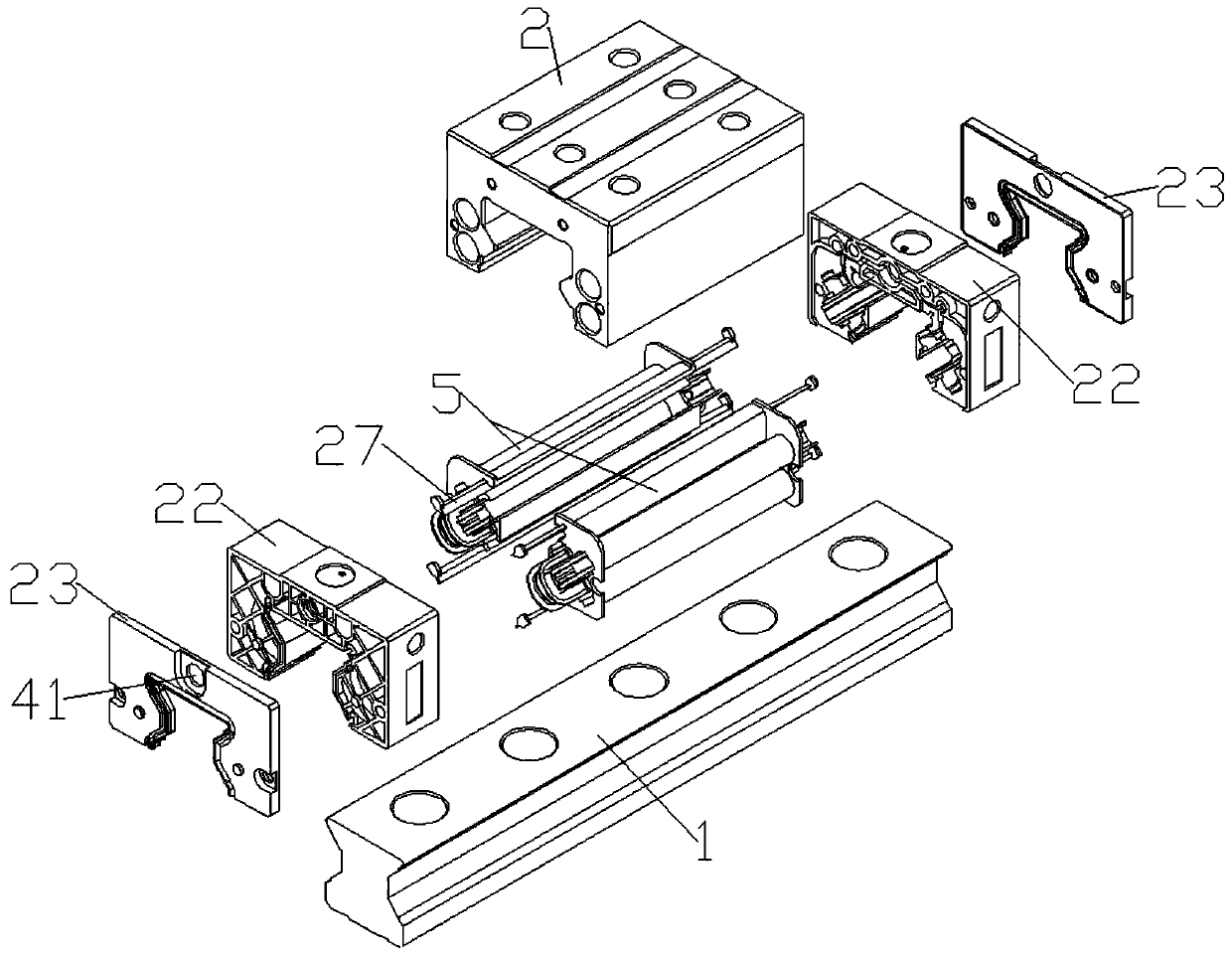 Pin roller linear guide rail