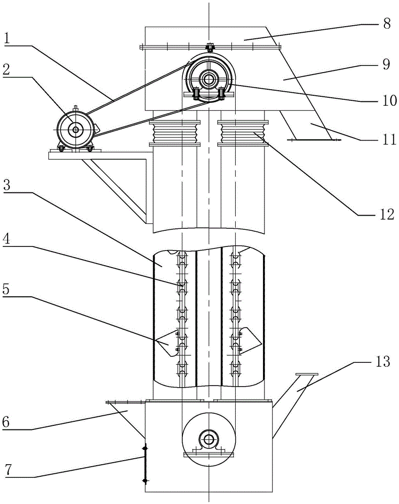 Full-sealed high-temperature bulk material elevator