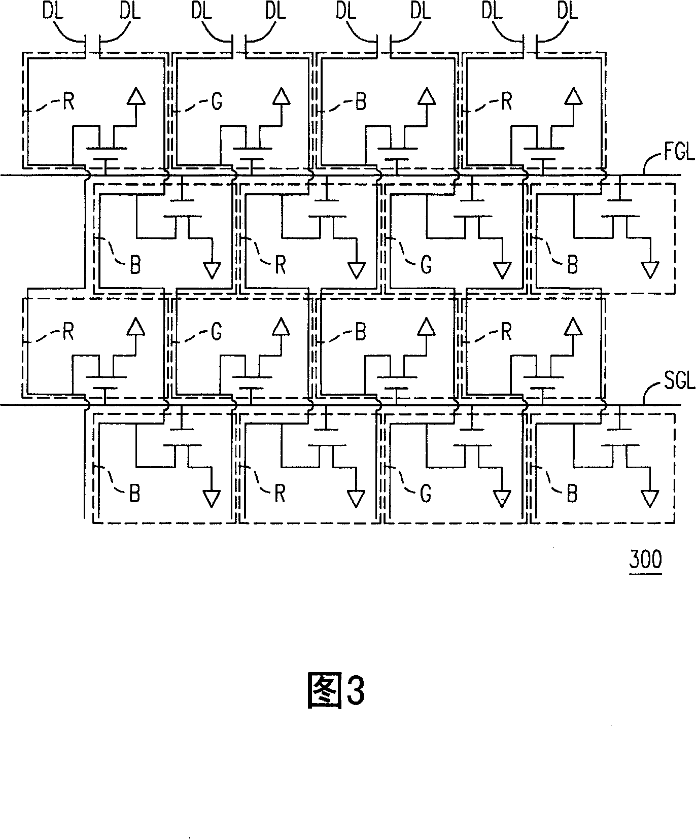 Pixel array, display panel thereof and display