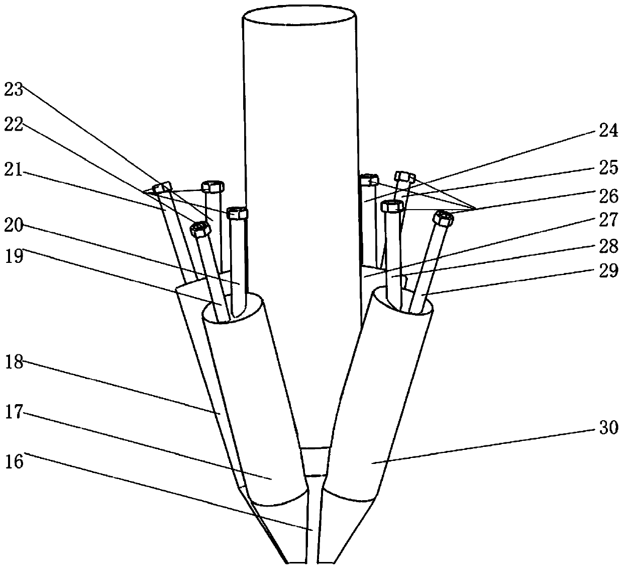 Nozzle-coaxial self-selection multi-hot wire plasma arc metal composite additive method and device