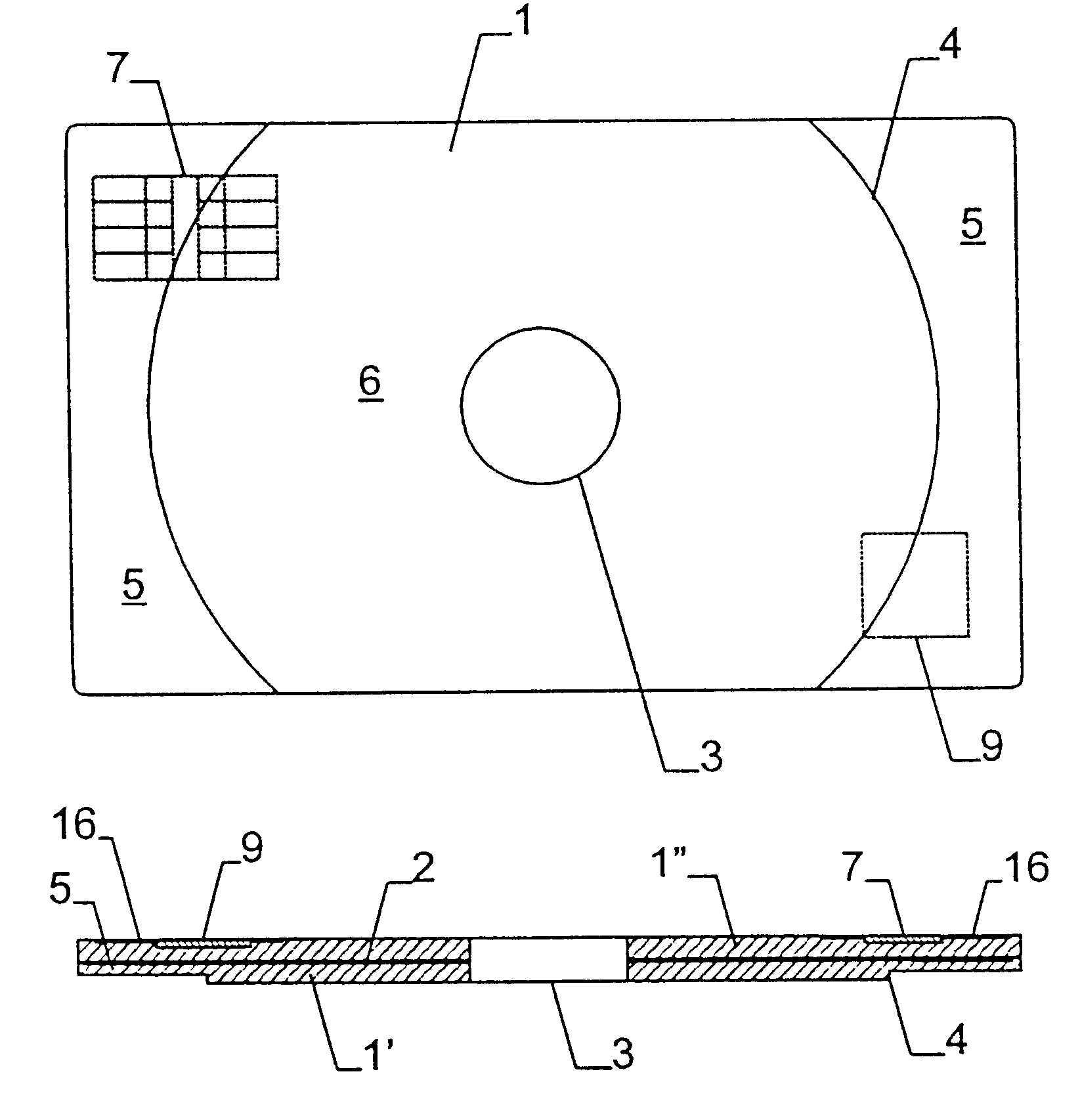 Carrier card capable of storing information data in CD or DVD formats