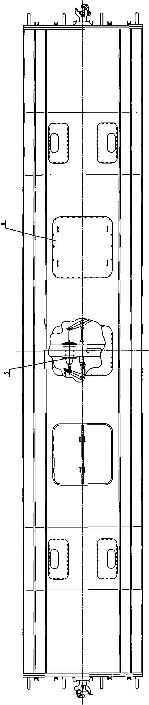 Depressed center flat car