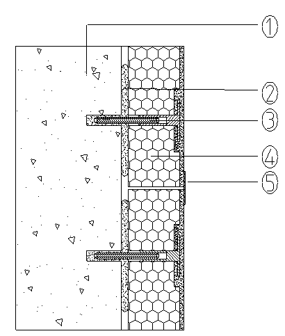 Construction process of back-bolted insulation and decoration integrated panel system