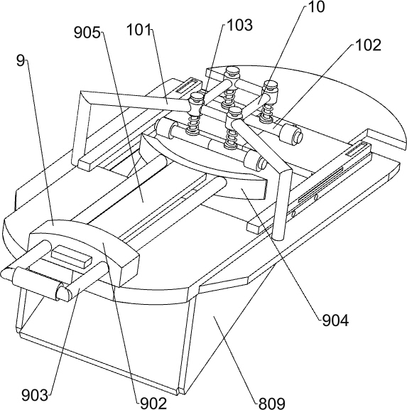 A kind of grip installation groove slotting device of chopping board